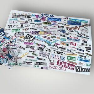 500++ Real Magazine Words & Phrases Cutouts- Vision Boards, Scrapbooking, etc!